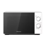 Hisense Microwave 20L 700W Solo Manual, Knobs Push Button, 6 Power Levels, Defrost, Cooking Timer, Cooking Signal, Painted Cavity, Without Grill, White H20MOWS10