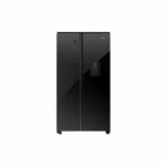 Hisense Refrigerator 504L Side By Side A+ Energy Efficiency Class, Multi Air Flow System, Exterior LED Digital Display with Touch Control Black RS518N4WBF