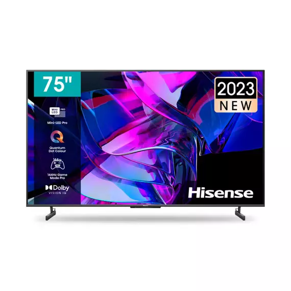 Hisense 75" Smart Mini 4K ULED TV with Dolby Vision IQ, 144Hz Game Mode Pro, Quantum Dot Colour, Dolby Vision IQ, Multi-Channel Surround 2.1, Hands-Free Voice Control 75U7K - Image 1
