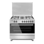 Hisense Cooker Free Standing 90x60cm 4 Gas Burners, 2 Electric Burner, Electric Oven, Glass Lid, Silver HF942GEES